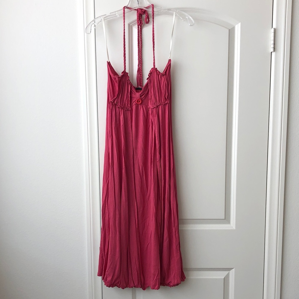 Soho Pink Braided Halter Dress